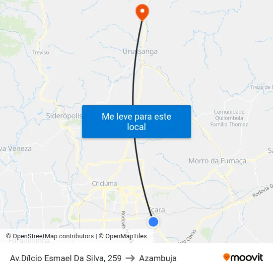 Av.Dílcio Esmael Da Silva, 259 to Azambuja map