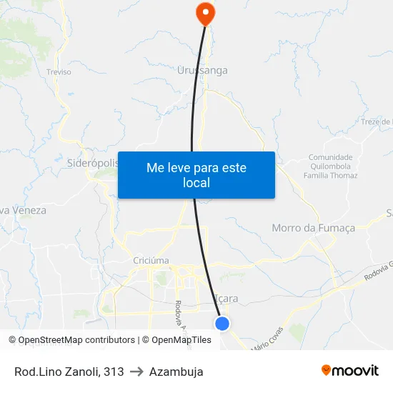 Rod.Lino Zanoli, 313 to Azambuja map