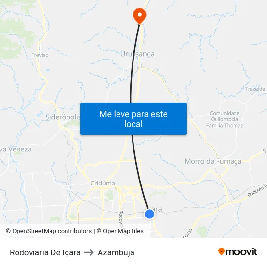 Rodoviária De Içara to Azambuja map
