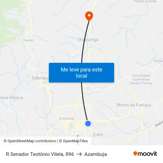 R.Senador Teotônio Vilela, 896 to Azambuja map