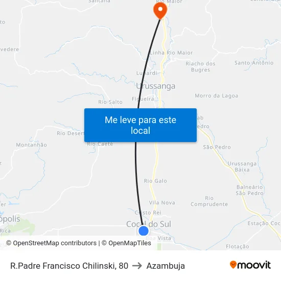 R.Padre Francisco Chilinski, 80 to Azambuja map