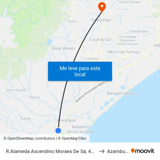 R.Alameda Ascendino Moraes De Sá, 4395 to Azambuja map
