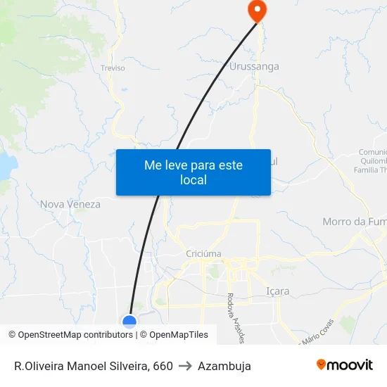 R.Oliveira Manoel Silveira, 660 to Azambuja map