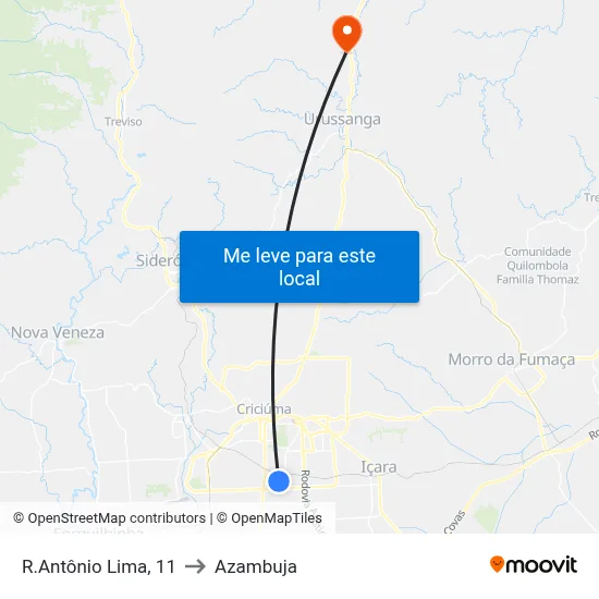 R.Antônio Lima, 11 to Azambuja map