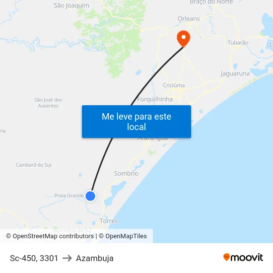 Sc-450, 3301 to Azambuja map