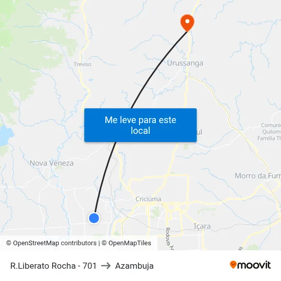 R.Liberato Rocha - 701 to Azambuja map