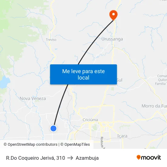 R.Do Coqueiro Jerivá, 310 to Azambuja map
