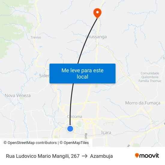 Rua Ludovico Mario Mangili, 267 to Azambuja map