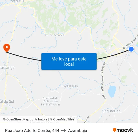 Rua João Adolfo Corrêa, 444 to Azambuja map