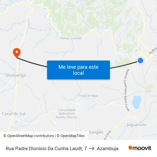 Rua Padre Dionísio Da Cunha Laudt, 7 to Azambuja map