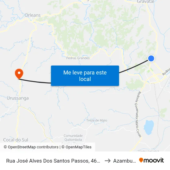 Rua José Alves Dos Santos Passos, 4628 to Azambuja map