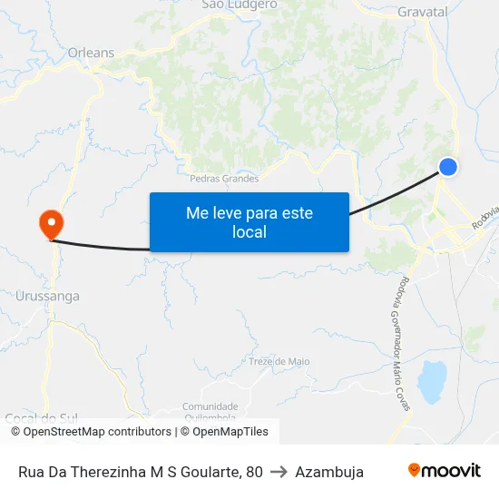Rua Da Therezinha M S Goularte, 80 to Azambuja map