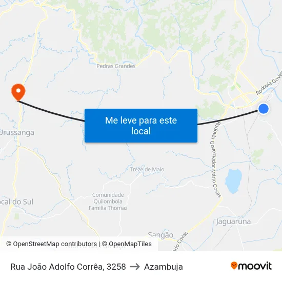 Rua João Adolfo Corrêa, 3258 to Azambuja map