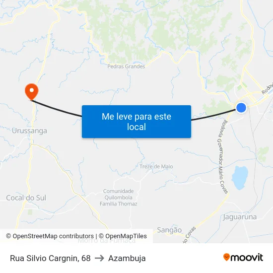 Rua Silvio Cargnin, 68 to Azambuja map