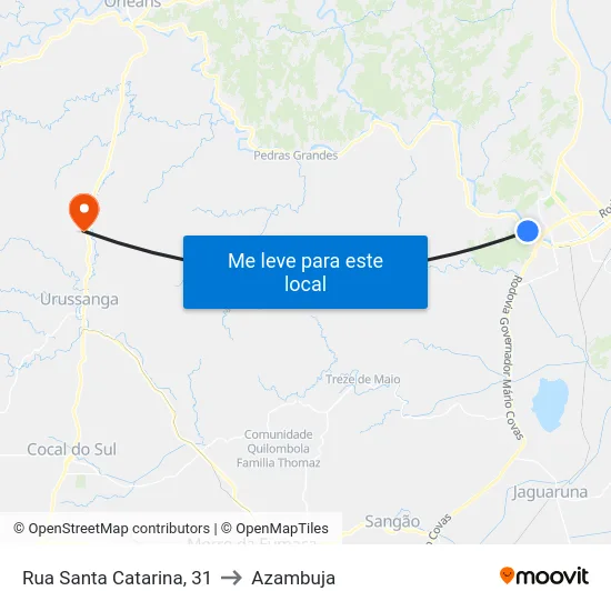 Rua Santa Catarina, 31 to Azambuja map