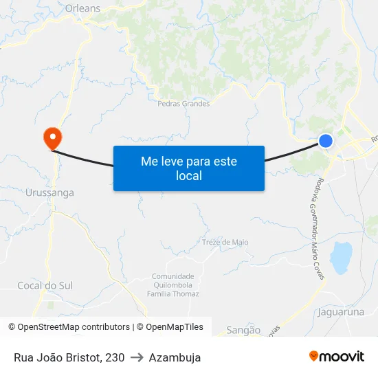 Rua João Bristot, 230 to Azambuja map