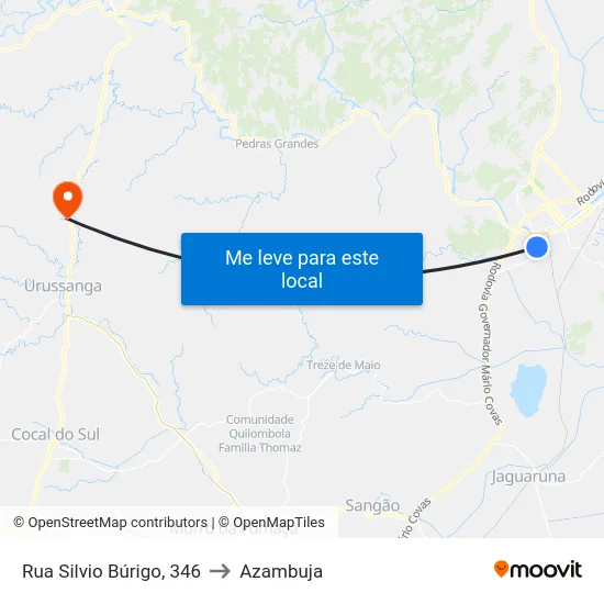 Rua Silvio Búrigo, 346 to Azambuja map