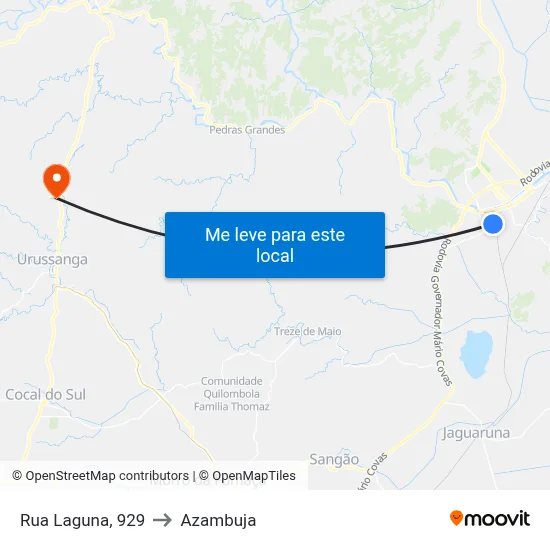 Rua Laguna, 929 to Azambuja map