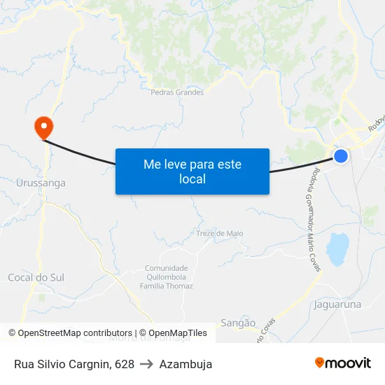 Rua Silvio Cargnin, 628 to Azambuja map