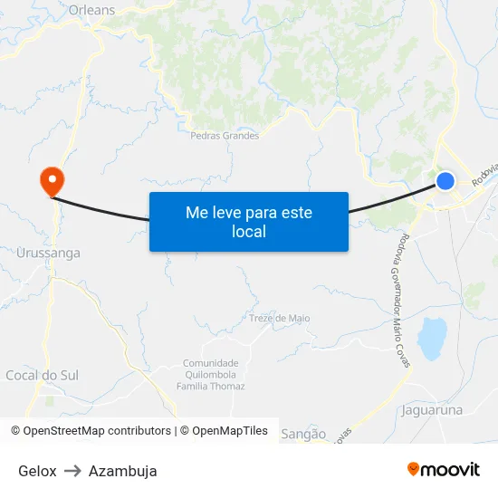 Gelox to Azambuja map