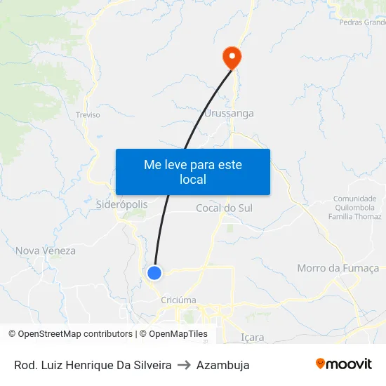 Rod. Luiz Henrique Da Silveira to Azambuja map