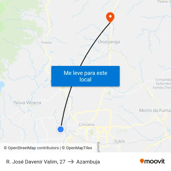 R. José Davenir Valim, 27 to Azambuja map