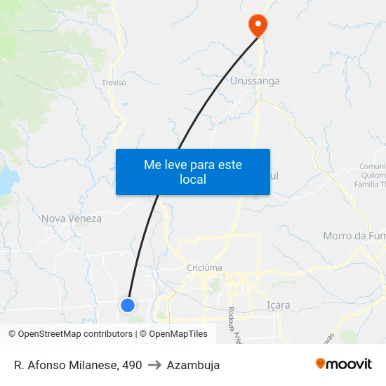 R. Afonso Milanese, 490 to Azambuja map