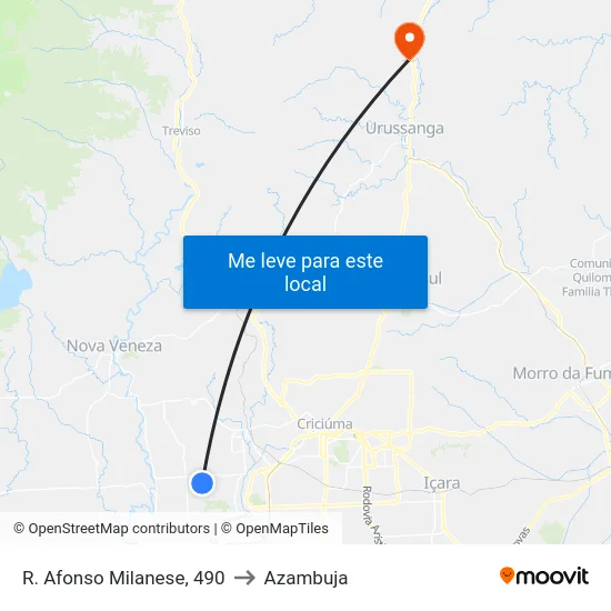 R. Afonso Milanese, 490 to Azambuja map
