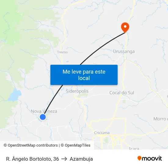 R. Ângelo Bortoloto, 36 to Azambuja map