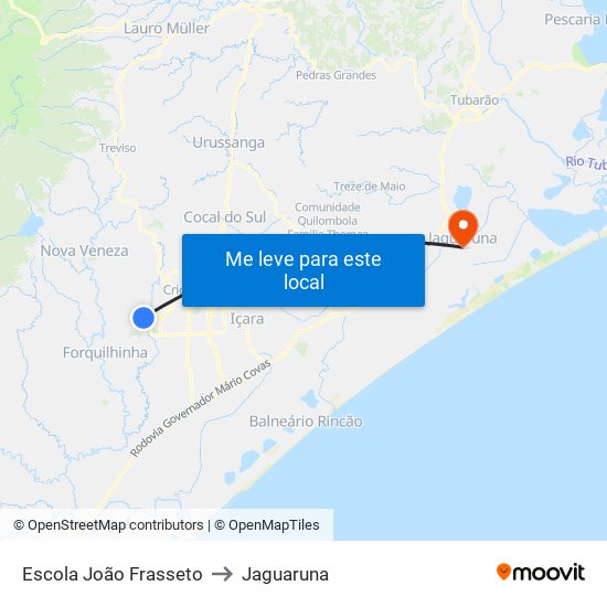 Escola João Frasseto to Jaguaruna map
