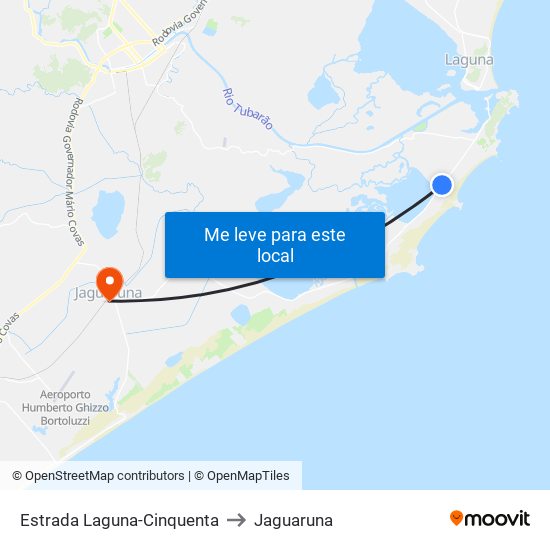 Estrada Laguna-Cinquenta to Jaguaruna map