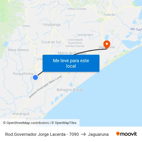 Rod.Governador Jorge Lacerda - 7090 to Jaguaruna map