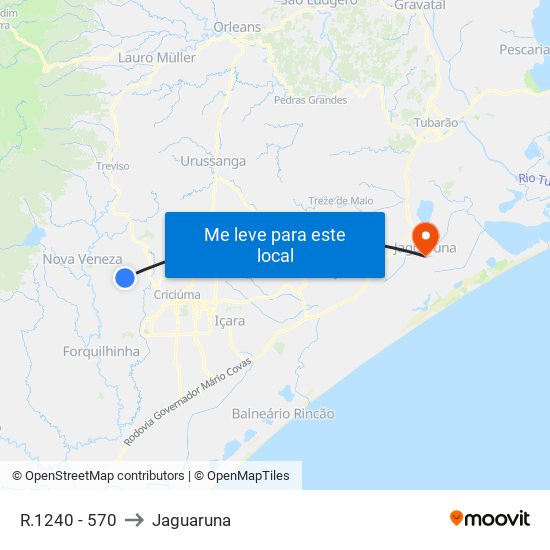 R.1240 - 570 to Jaguaruna map