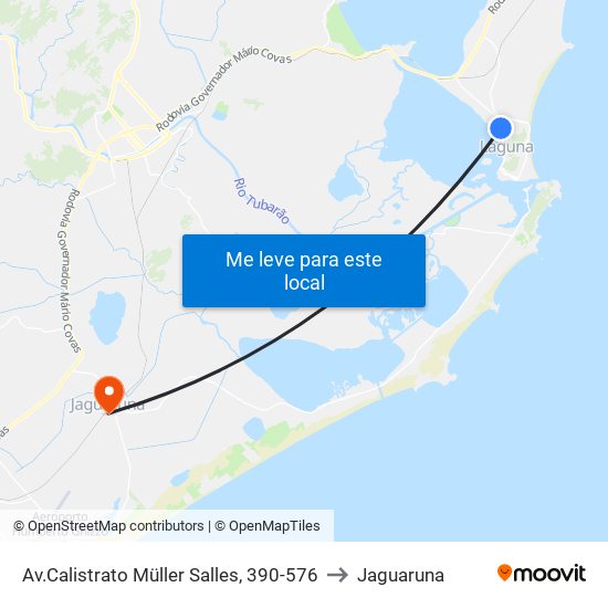 Av.Calistrato Müller Salles, 390-576 to Jaguaruna map