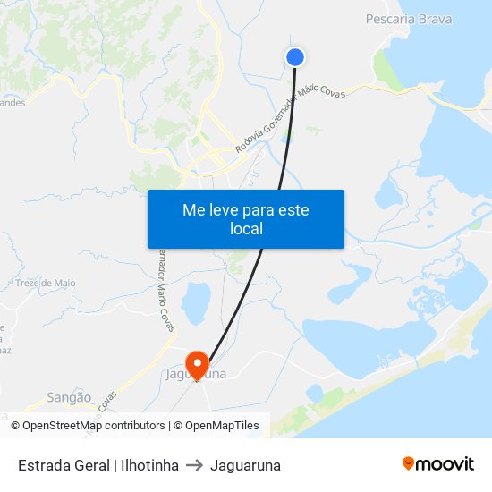 Estrada Geral | Ilhotinha to Jaguaruna map
