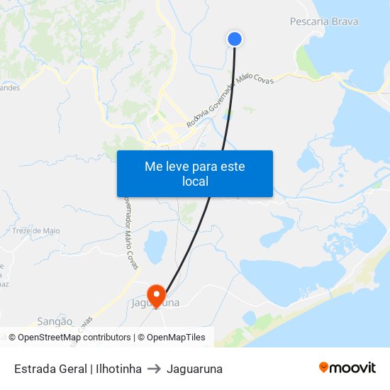 Estrada Geral | Ilhotinha to Jaguaruna map