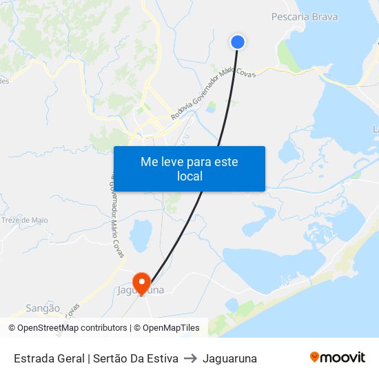 Estrada Geral | Sertão Da Estiva to Jaguaruna map