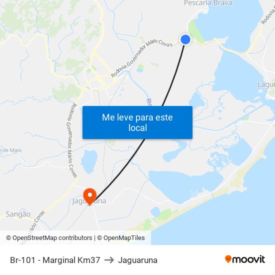 Br-101 - Marginal Km37 to Jaguaruna map