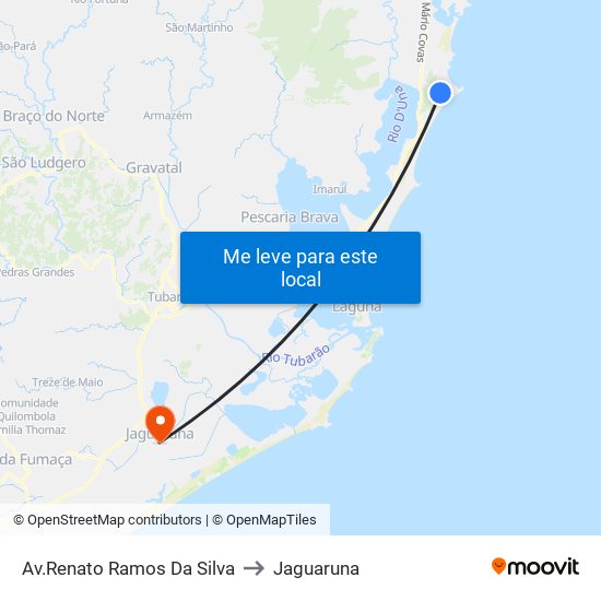 Av.Renato Ramos Da Silva to Jaguaruna map