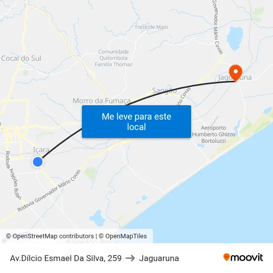 Av.Dílcio Esmael Da Silva, 259 to Jaguaruna map