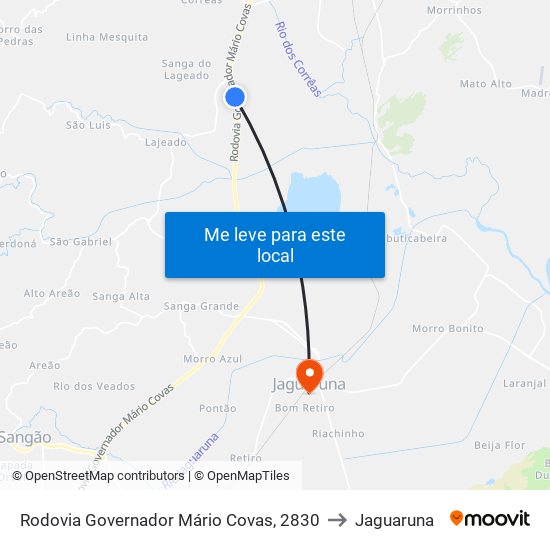 Rodovia Governador Mário Covas, 2830 to Jaguaruna map