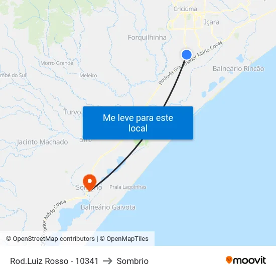 Rod.Luiz Rosso - 10341 to Sombrio map