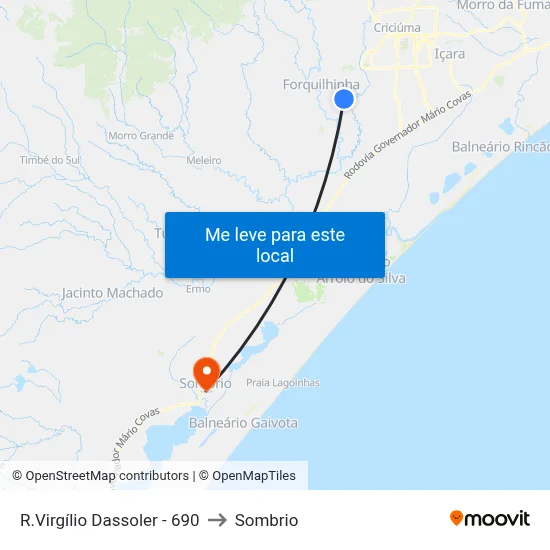 R.Virgílio Dassoler - 690 to Sombrio map