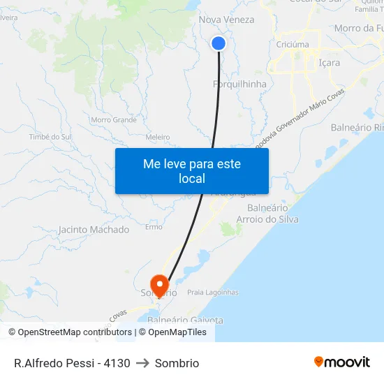R.Alfredo Pessi - 4130 to Sombrio map