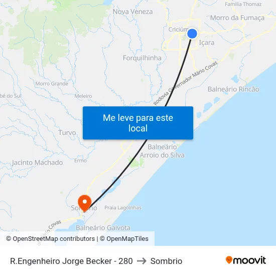 R.Engenheiro Jorge Becker - 280 to Sombrio map