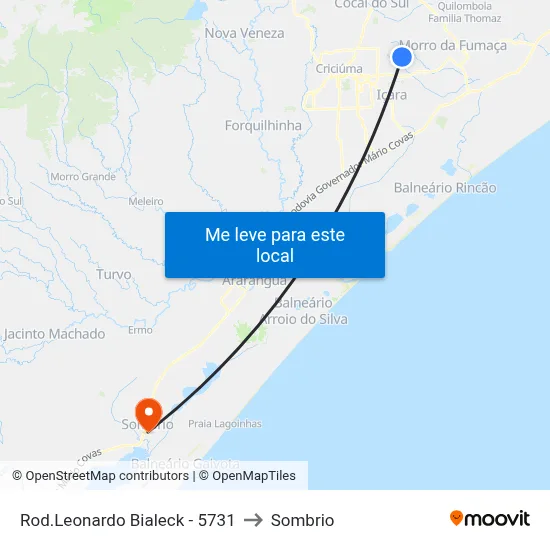 Rod.Leonardo Bialeck - 5731 to Sombrio map