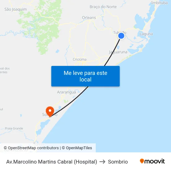 Av.Marcolino Martins Cabral (Hospital) to Sombrio map