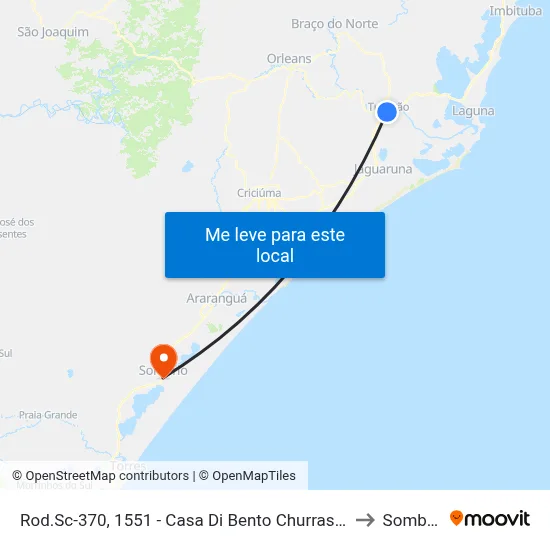 Rod.Sc-370, 1551 - Casa Di Bento Churrascaria to Sombrio map