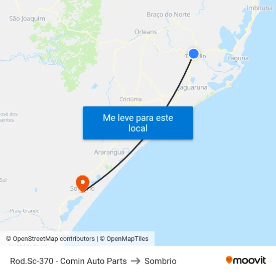 Rod.Sc-370 - Comin Auto Parts to Sombrio map