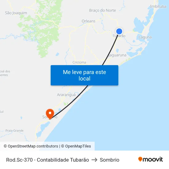 Rod.Sc-370 - Contabilidade Tubarão to Sombrio map